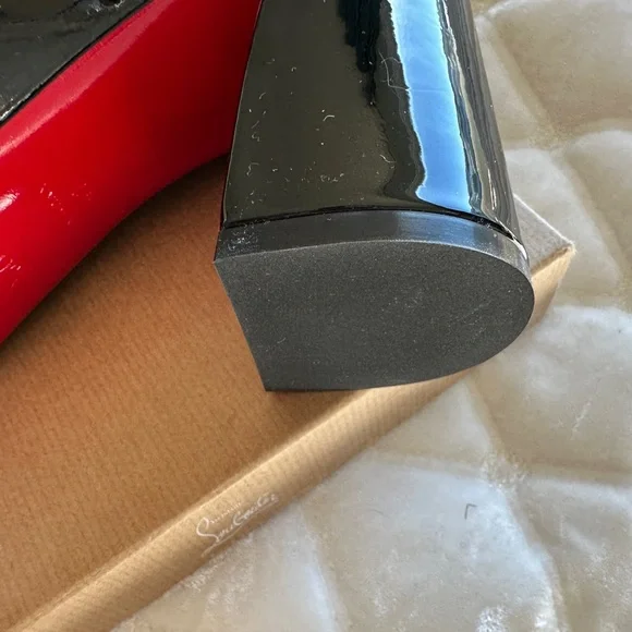 NIB Louboutin Glossy Patent Leather Chunky Heels - Picture 13 of 16